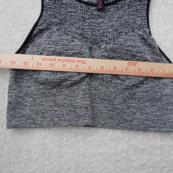 Betsey Johnson Performance Sports Bra Top Size M Gray Padded Gym Workout Fitness - Picture 4 of 5